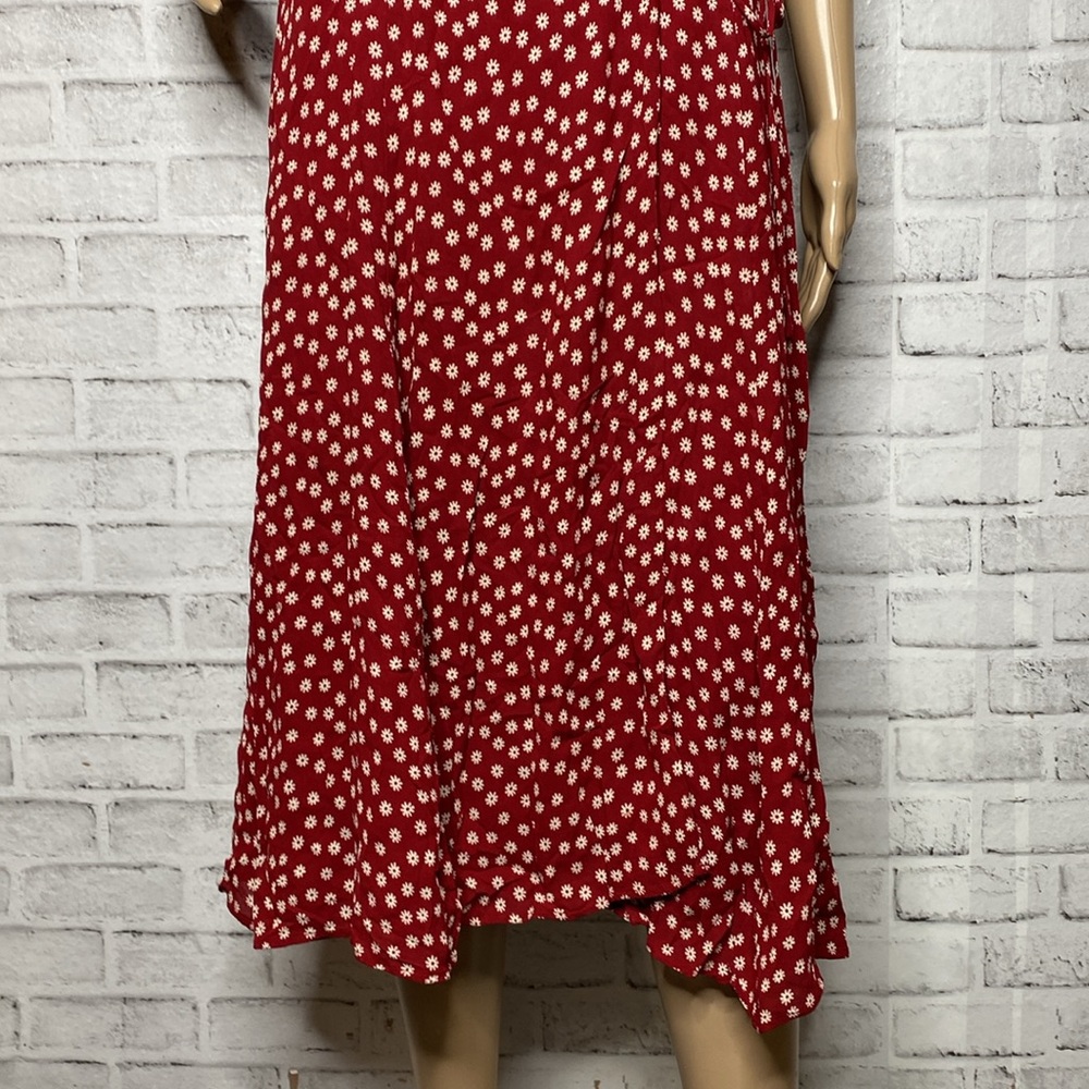 Reformation Red floral wrap Midi Dress - Picture 9 of 10
